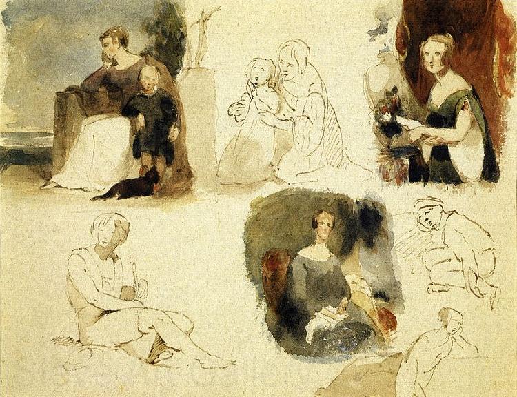 Thomas Sully Sheet of figure studies